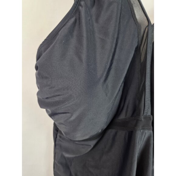 Nicole Miller Women's One Piece Swimsuit Plus Size 1X Black Sheer Swim - Picture 5 of 13